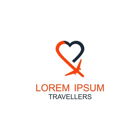 Travel logo, holidays, tourism, business trip company logo design, vector illustrationのイラスト素材