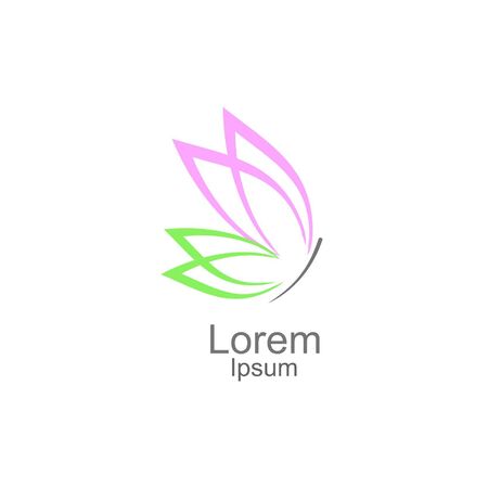 Vector butterfly logo. Spa salon logo, beauty salon icon, abstract identityのイラスト素材