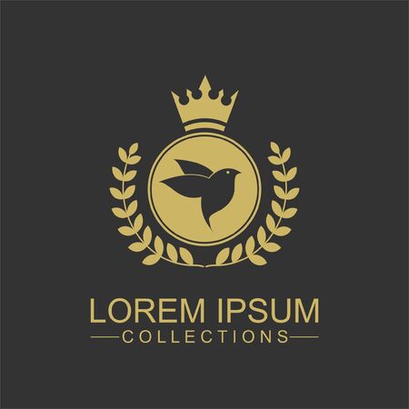 Luxury Bird Logo template in vector for Restaurant, Royalty, Boutique, Cafe, Hotel, Heraldic, Jewelry, Fashion and other vector illustrationのイラスト素材