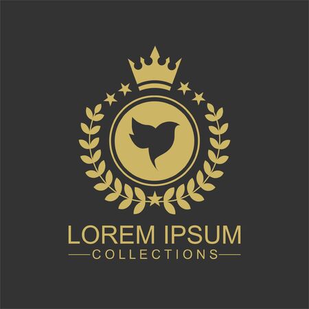 Luxury Bird Logo template in vector for Restaurant, Royalty, Boutique, Cafe, Hotel, Heraldic, Jewelry, Fashion and other vector illustrationのイラスト素材