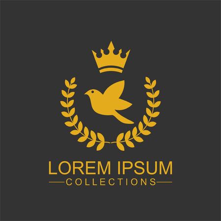 Luxury Bird Logo template in vector for Restaurant, Royalty, Boutique, Cafe, Hotel, Heraldic, Jewelry, Fashion and other vector illustrationのイラスト素材