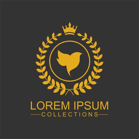 Luxury Bird Logo template in vector for Restaurant, Royalty, Boutique, Cafe, Hotel, Heraldic, Jewelry, Fashion and other vector illustrationのイラスト素材