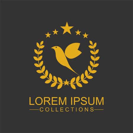 Luxury Bird Logo template in vector for Restaurant, Royalty, Boutique, Cafe, Hotel, Heraldic, Jewelry, Fashion and other vector illustrationのイラスト素材