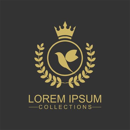 Luxury Bird Logo template in vector for Restaurant, Royalty, Boutique, Cafe, Hotel, Heraldic, Jewelry, Fashion and other vector illustrationのイラスト素材