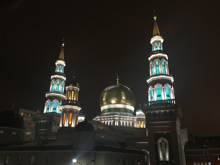 The largest Muslim church in Russia in the eveningの写真素材