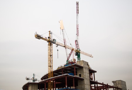 Construction of multi-storey residential buildings, cranes