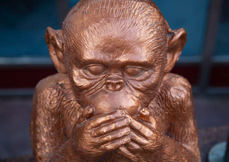 Obezyanka closes her mouth-sculptureの写真素材