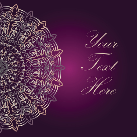 purple golden mandala ornament backgroundのイラスト素材