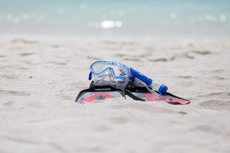 Diving Goggles in the Sandの写真素材