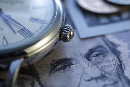 Time is money.  Blue Tone. Close upの写真素材