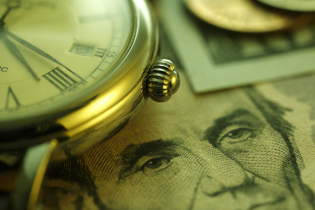 Time is money. Green Tone. Close upの写真素材