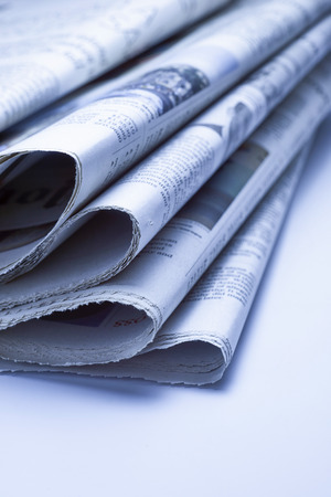 Close up of Newspapers, blue toneの写真素材