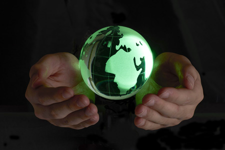Concept photography -- world in hand