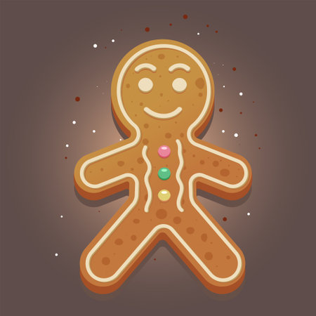 Vector gingerbread man. Christmas cookies. Cute illustration