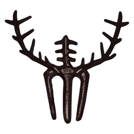 Halloween element skeleton. Hand drawn vector horn. Perfect for scrapbooking, card, invitation, poster, sticker kit.のイラスト素材