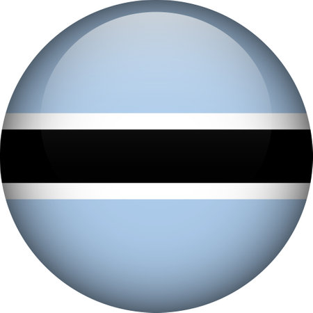 Botswana flag button. Round flag of Botswana. Vector flag, symbol. Colors and proportion correctly.のイラスト素材