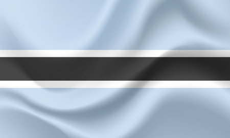 Vector Botswana. Waved Flag of Botswana. Botswana emblem, icon.のイラスト素材
