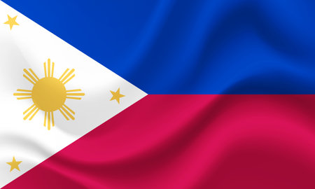 Vector Philippines flag. Philippine flag. Philippines flag illustration. Symbol of Philippines.のイラスト素材