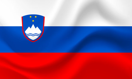 Slovenia flag. Slovenia vector flag. Official colors and proportion correctly. Slovenia background. Slovenia banner.のイラスト素材
