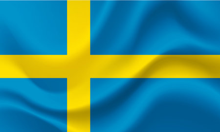 Swedish flag. Flag of Sweden. Vector Sweden flag illustration.のイラスト素材