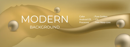 Vector abstract banner. Geometric header, background. Gold coupon template.のイラスト素材