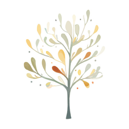 Cute watercolor tree. Scandinavian vector trees. Childish vector illustrationのイラスト素材