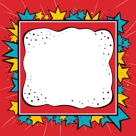 Comic red background with cloud frame design. Comics speech bubble for text pop art design.のイラスト素材
