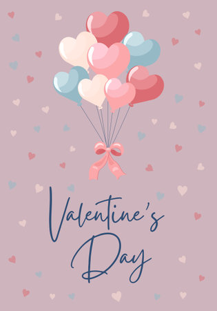 Vector love card pastel colored. Hearts and text. Valentine's day concept poster. Cute love sale banner or greeting cardのイラスト素材