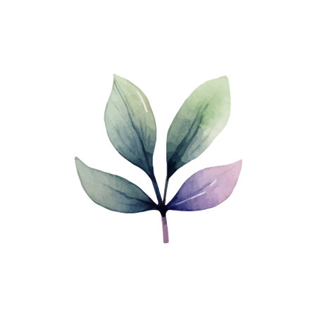 Watercolor spring plant. Delicate watercolor plant for wedding invitations, posters. Vector botanical pastel colored.のイラスト素材