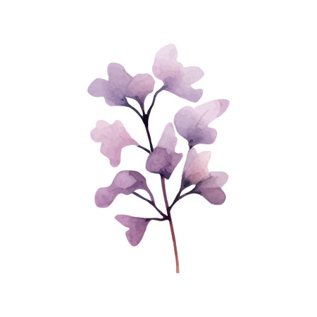 Watercolor spring plant. Delicate watercolor plant for wedding invitations, posters. Vector botanical pastel colored.のイラスト素材