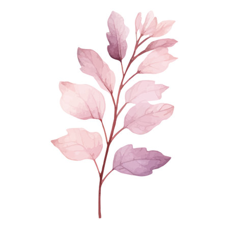 Watercolor spring plant. Delicate watercolor plant for wedding invitations, posters. Vector botanical pastel colored.のイラスト素材
