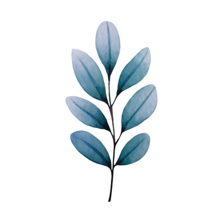 Watercolor spring plant. Delicate watercolor plant for wedding invitations, posters. Vector botanical pastel colored.のイラスト素材