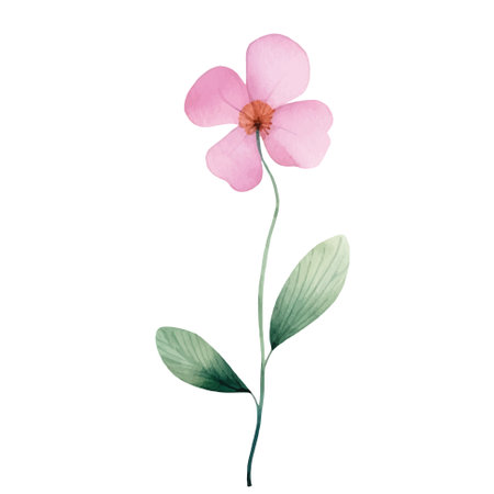 Watercolor spring plant. Delicate watercolor plant for wedding invitations, posters. Vector botanical pastel colored.のイラスト素材