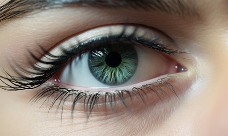 Eye with beautiful eyelashes. Ai generatedの素材