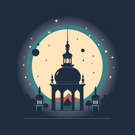 Vector islamic design. Ramadan element lantern. Arabic element mosque.のイラスト素材