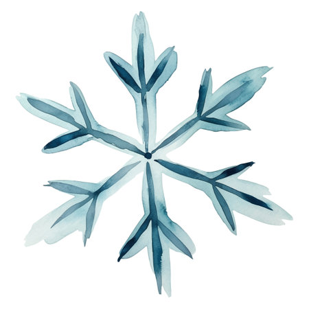 Winter snowflake in watercolor. Hand drawn watercolor snowflake.のイラスト素材