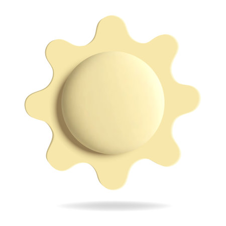 3d nursery element sun. 3d render kids toys. Pastel color.のイラスト素材