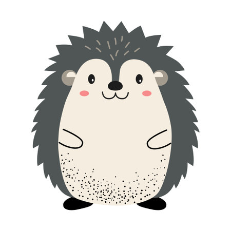 Cartoon cute hedgehog. Forest, woodland animal. Children illustration. Kids styleのイラスト素材