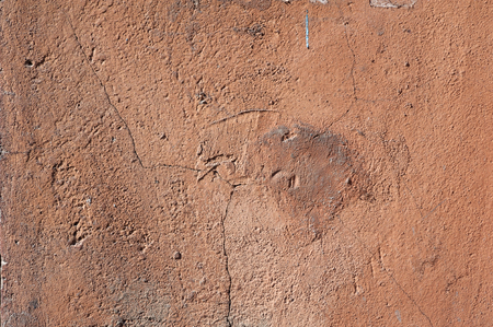 Texture of old rustic wall covered with brown stuccoの写真素材