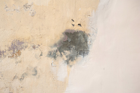 Texture of old rustic wall covered with gray stuccoの写真素材