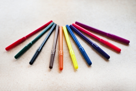 Multicolored markersの写真素材