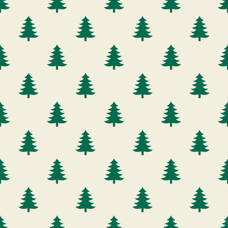 Holiday winter seamless pattern with many Christmas trees for New Year and Christmas. Endless repeating pattern as wallpaper, fabric print, surface texture, package or gift paper.のイラスト素材