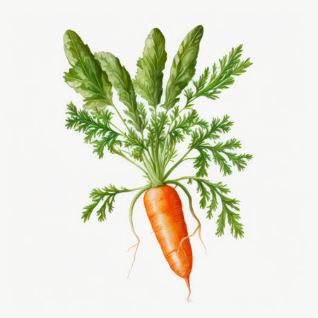 Watercolor illustration of a carrot on a white background.の素材