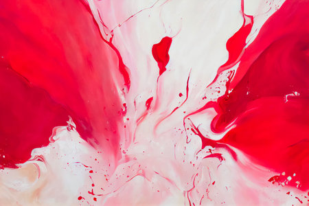 Red and white abstract painting.の素材