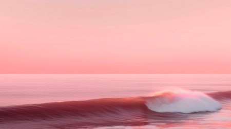 Ocean waves in the light of red sunset.の素材