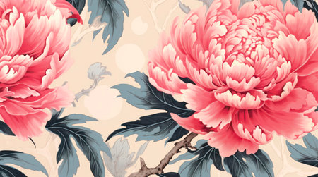 Pink peonies background.の素材