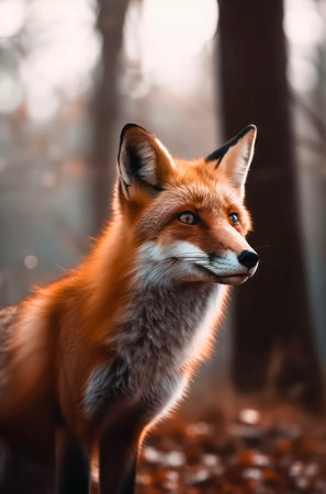 Red fox in the forest.の素材