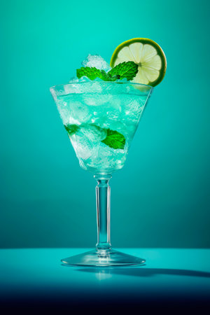 Glass of mojito alcoholic cocktail.の素材