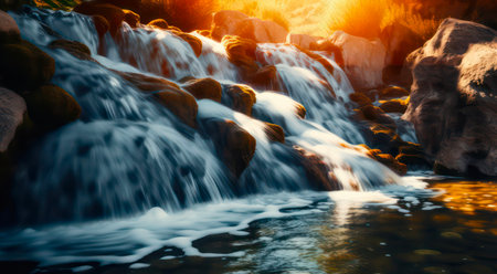 Waterfall in the forest.の素材