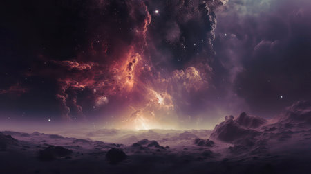 Abstract space background. Galaxies, nebula and stars in space.の素材